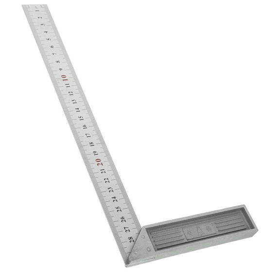 YUNLIGHTS Durable Steel L Ruler Plated Silver for Carpenters Woodworking and DIY Projects