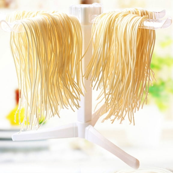 YUNLIGHTS Easy to Disassemble White Pasta Drying Rack with 6 Arms for Fresh Noodles