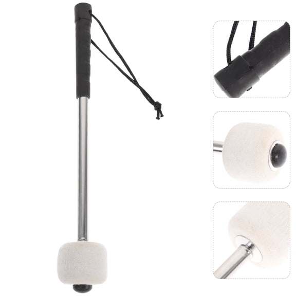 YUNLIGHTS Felt for Bass Drums 1Pcs White Wool Felt Stainless Steel for Percussion Instrument Accessories