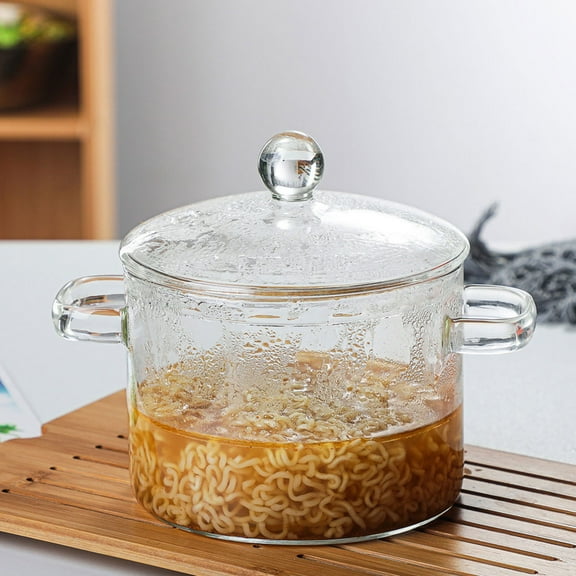 YUNLIGHTS Glass Pot Stove Deep Frying Fettuccine Transparent