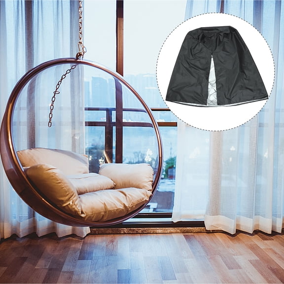YUNLIGHTS Glider Chair Cover Simple Black Oxford Cloth Rain Protection for Patio Use 1Pcs