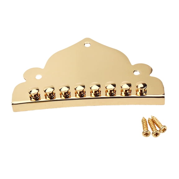 YUNLIGHTS Golden Mandolin Tailpiece Qb01 for 8 String Mandolin with Easy String Change Feature