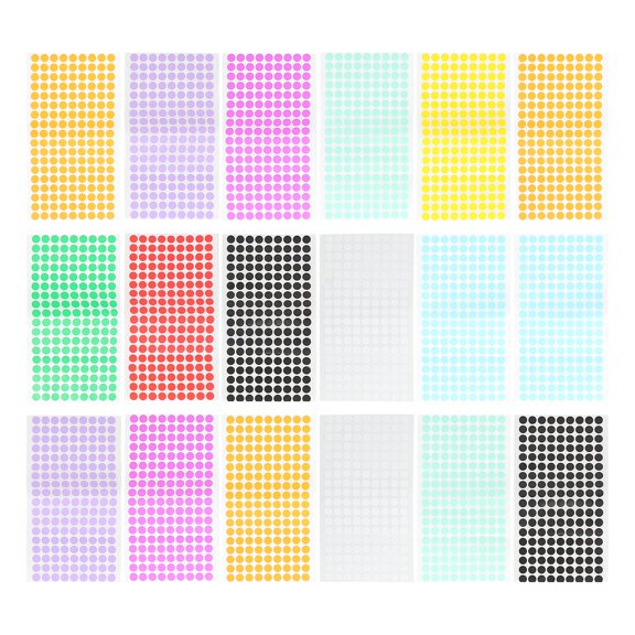 YUNLIGHTS Classified Marking Stickers, Assorted Colors, Easy Peel, 18Sheets