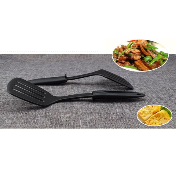 YUNLIGHTS Black Nylon Plastic Turner for Kitchen with Ergonomic Handle Cooking Use