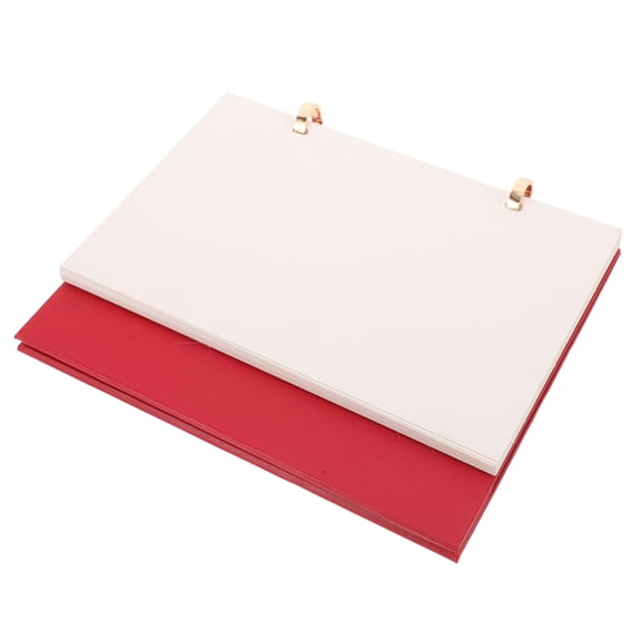 YUNLIGHTS Red Desktop Memo Calendar with Heat Transfer Printing and DIY Features