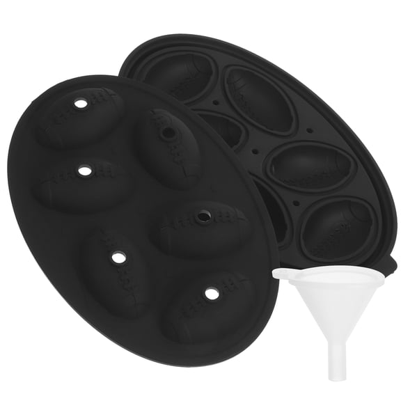 YUNLIGHTS Football Shape Multipurpose Ice Mold Black Silicone Tray for Ice Cream Chocolate Jelly Pudding
