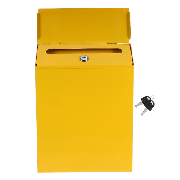 YUNLIGHTS Yellow Decorative Iron Mailbox with European Style for Storage, Display, and Home Organization