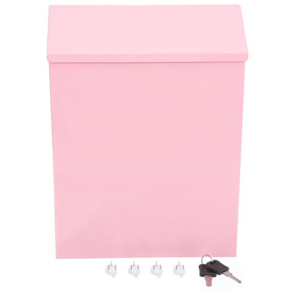 YUNLIGHTS Multi-Function Wall-Mounted Suggestion Box Pink Household Drop Box for Documents