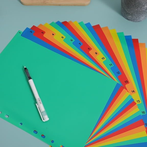 YUNLIGHTS Plastic Binder Index Tabs with Various Colors for Quick Document Identification