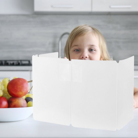 YUNLIGHTS Plastic Sneeze Guard Panel White Desktop Barrier Board Easy Installation with Portable Design for Home