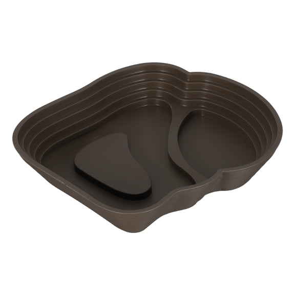 YUNLIGHTS Plastic Turtle Feeding Dish Dark Brown Reptile Water Bowl with Splash Proof Rim for Soaking