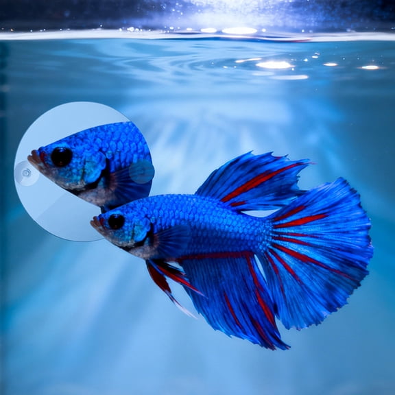 YUNLIGHTS Plated Silver Acrylic Betta Mirror for Fish Tank Decoration with Suction Attachment