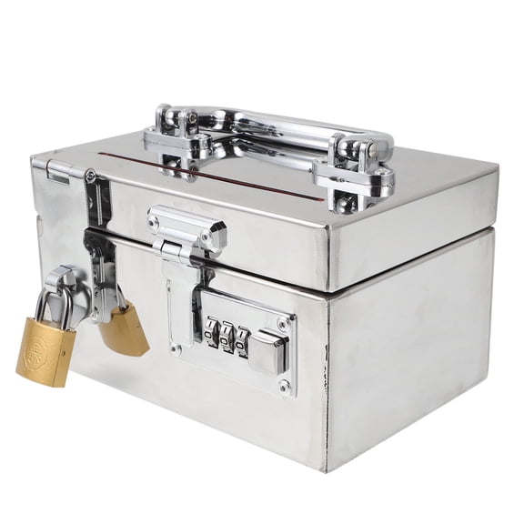 YUNLIGHTS Unbreakable Stainless Steel Money Saving Bank Password Lock Metal Coin Container
