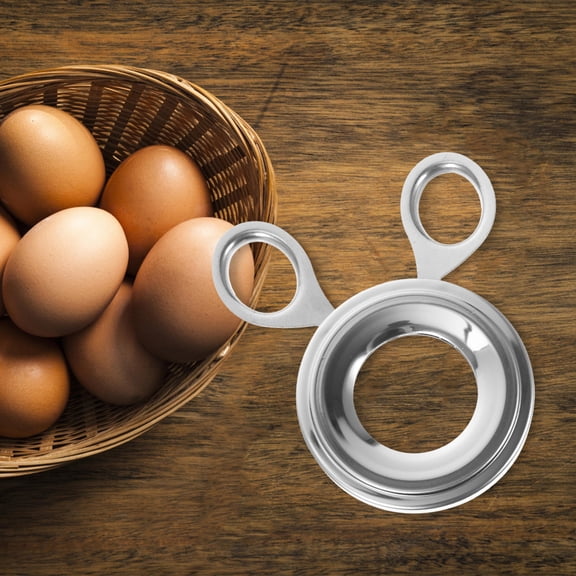 YUNLIGHTS Plated Silver Stainless Steel Egg Cracker Tool Manual Egg Breaker for Easy Kitchen Use and Yolk Protection