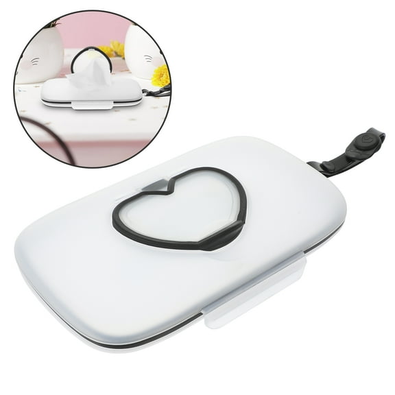 YUNLIGHTS Lightweight Plastic Wipes Holder for Kitchen with Heart Shaped Lid and Moisture Seal