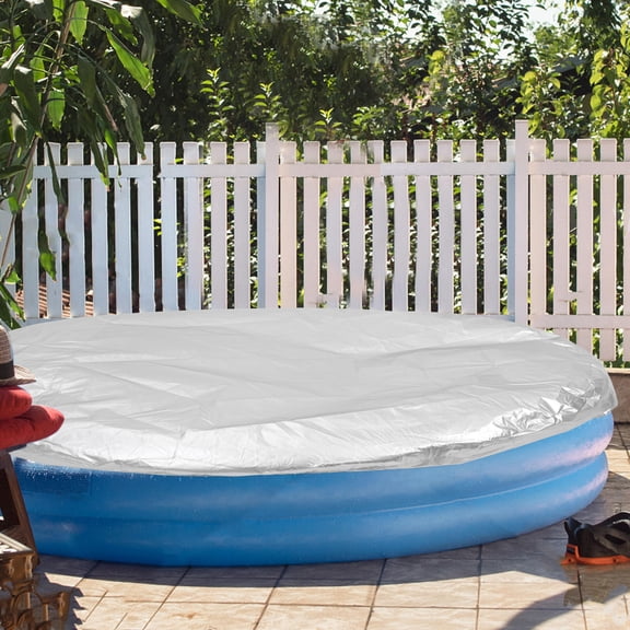YUNLIGHTS Protective Inflatable Pool Cover Universal Fit Plated Silver Waterproof Pool Cap for Swim Pools