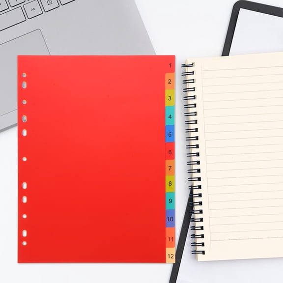 YUNLIGHTS Red Colored Plastic Notebook Index Dividers for Reports and Presentations