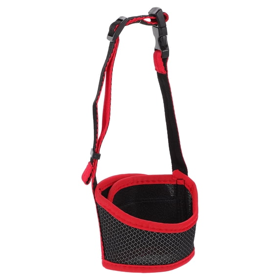 YUNLIGHTS Red Nylon Dog Muzzle, Adjustable Strap Anti-Barking Bite and ...
