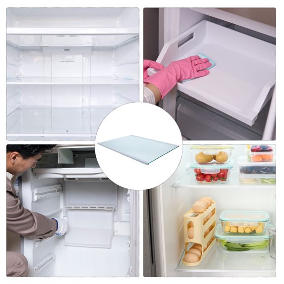 YUNLIGHTS Refrigerator Glass Shelf Replacement 16.14 Inch Crisper Pan Insert