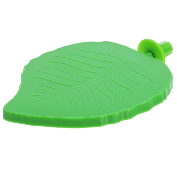 YUNLIGHTS Reptile Food Dish Bird Perch Stand Leaf Shape ABS Green For Small Parakeets 1Pack