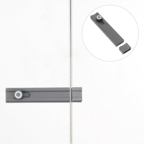 YUNLIGHTS Sliding Door Security Lock No Drill Adhesive Bolt with Vintage Style Grey Finish