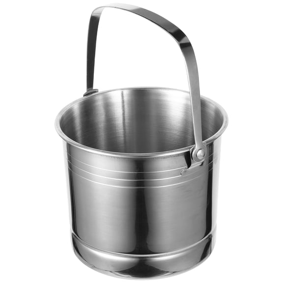 YUNLIGHTS Portable Stainless Steel Ice Cube Bucket Plated Silver Bar Beer Cooler for Home Use