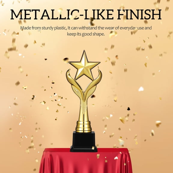 YUNLIGHTS Star Trophy Award with Unique Five Pointed Design for Competition and Party Use