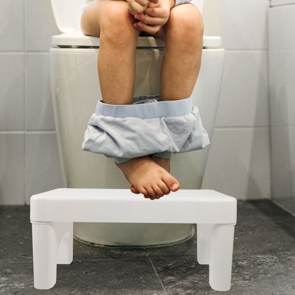 YUNLIGHTS Bathroom Stool White PP Anti-Slip Design for Easier Bowel Movements