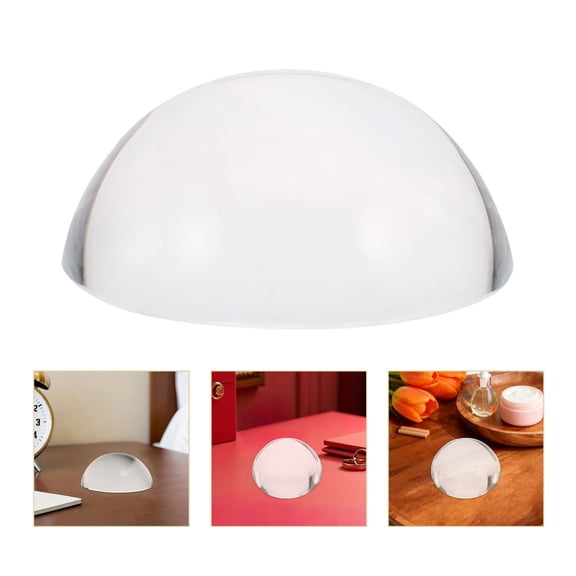YUNLIGHTS Transparent Crystal Half Ball Decorative Globe for Desk and Home with Stable Flat Base and Artistic Design
