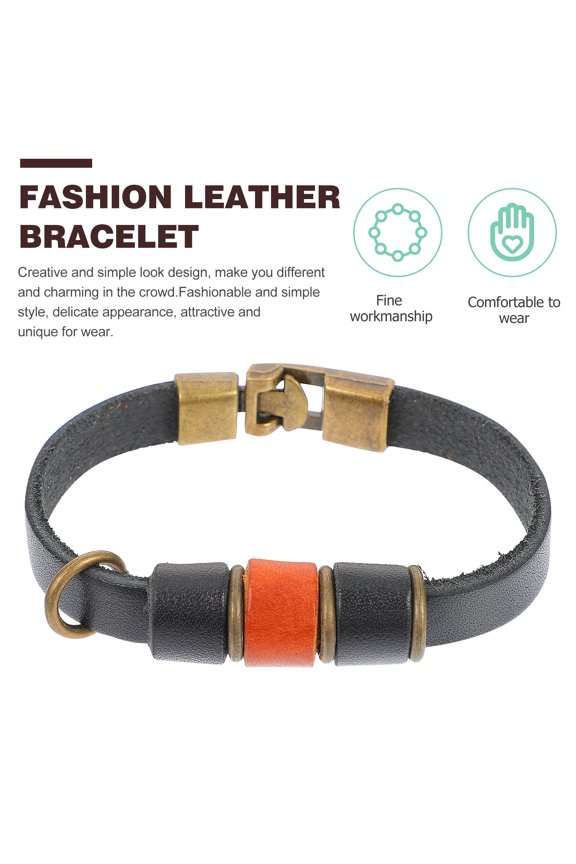 Male Hand Chain Cowhide Wrist Jewelry Assorted Color Fashion Statement Accessory