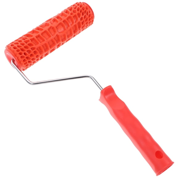 YUNLIGHTS Wear Resistant Rubber Patterned Painting Roller with Handle for House Wall Embossing Decoration