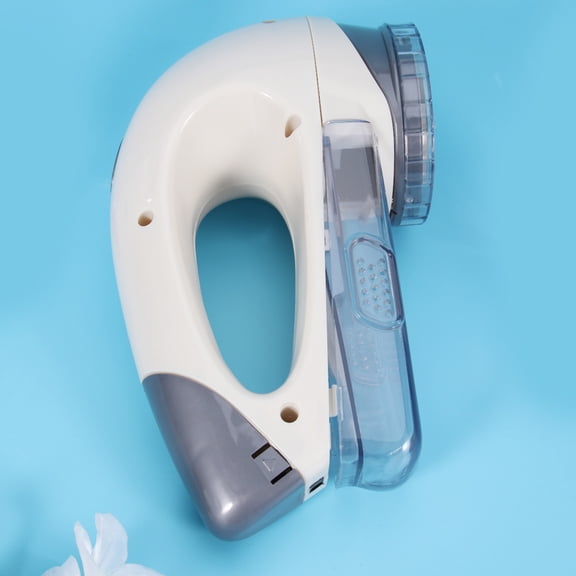 YUNLIGHTS White Electric Fuzz Remover for Clothes with Transparent Debris Storage and Portable Design