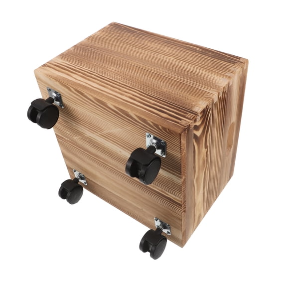 YUNLIGHTS Record Crate on Wheels for Books and Vinyl Storage