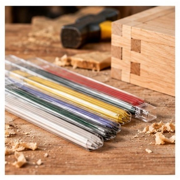 YUNLIGHTS Woodworking Mechanical Pencil Lead Refills Assorted Color Wear Resistant for Precise Cuts