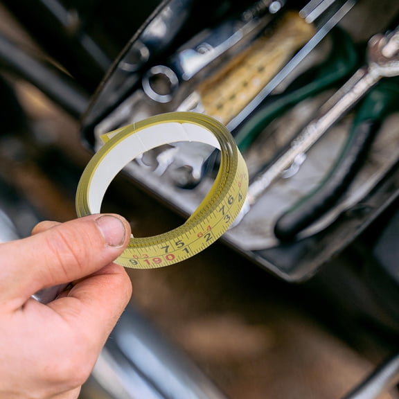 YUNLIGHTS Stick on Measuring Tape with Steel Construction and Self Adhesive Backing Yellow