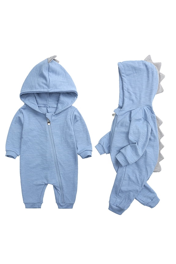 Baby Boys Girls Hoodie Romper Jumpsuit Cartoon Dinosaur Long Sleeve Jumpsuit Sleepwear Overall Pajamas Romper Outfits for and 9-12 Months