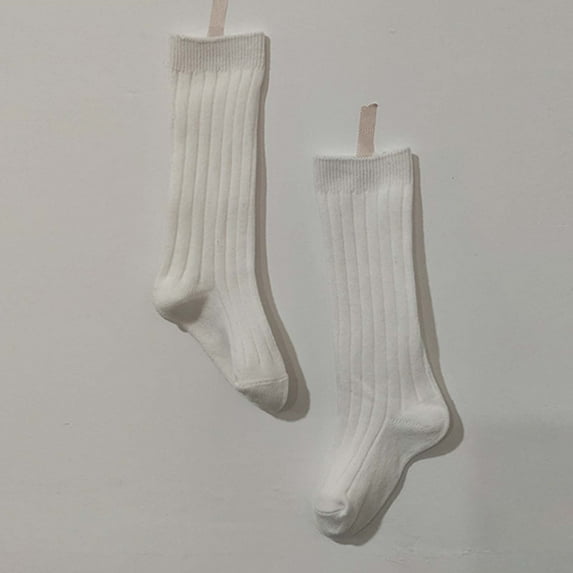 YUNLIUU Baby Girls Knee High Socks Cotton Uniform Socks Athletic Sports Soccer Socks Tube Sock Long Tube Stockings Socks for Baby Little Kids 1-3 Years