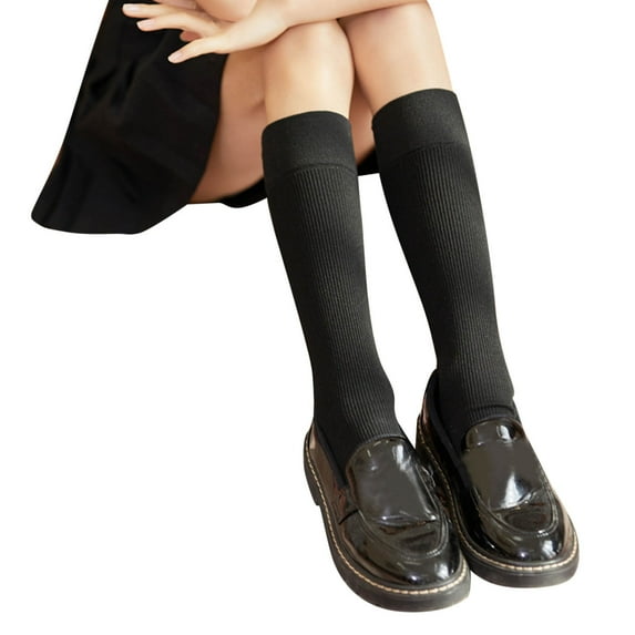 YUNLIUU Baby Girls Knee High Socks Cotton Uniform Socks Athletic Tube Socks Casual Socks Long Tube Stockings for New Years Gifts 6-12 Months