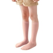 YUNLIUU Baby Knee High Socks Cotton Socks Kids Soccer Socks Baseball Softball Socks Breathable Seamless Kids Knee High Stockings for Toddler Baby Boys Girls 3-8 Years