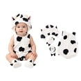 thumbnail image 1 of YUNLIUU Baby Toddler Cow Outfits Kids Unisex Cozy Sleeveless Romper Bodysuit with Hat Socks Set Animal Boys Halloween,12-18 Months,White, 1 of 8