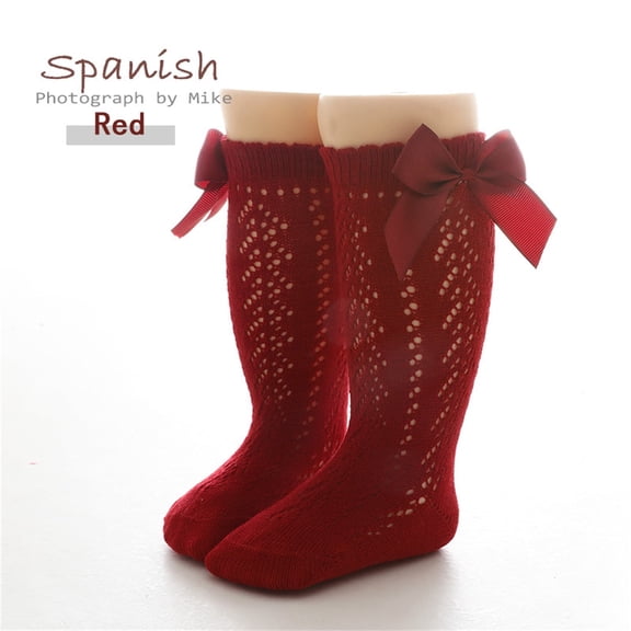 YUNLIUU Girls Knee High Socks Toddler Long Socks Cotton Uniform Socks Kids Soccer Socks Sports Socks Tube Ruffled Stockings for Toddler Kids 0-6 Months