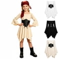 thumbnail image 1 of YUNLIUU Girls Off the Shoulder Pirate Dresses with Sash Two Piece Set Halloween Outfits for Girls,9-10 Years,1-Beige, 1 of 7
