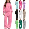 thumbnail image 1 of YUNLIUU Girls Sweatsuit 2 Piece Hoodies and Sweatpants Sweat Set,6 Years,Pink, 1 of 9
