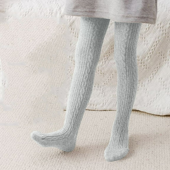 YUNLIUU Girls Tights for Kids Cable Knit Tights Cotton Stocking Stylish Leggings Warm Thermal Stockings Pantyhose Ankle Length Pants for New Years Gifts 5T