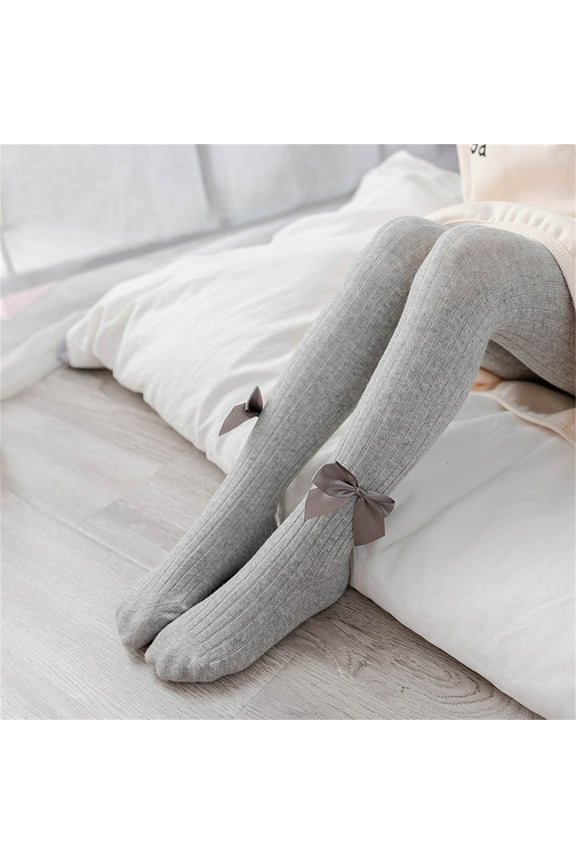 Girls Tights Seamless Toddler Stockings Tights Classic Cotton Solid Leggings School Uniform Warm Stockings Pantyhose Ankle Length Pants for Christmas Gifts Size 12-15