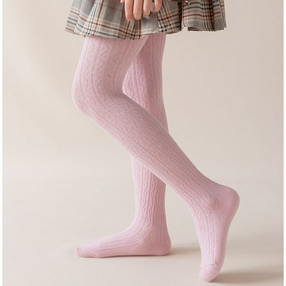 YUNLIUU Girls Tights Seamless Toddler Stockings Tights Classic Cotton Solid Leggings School Uniform Warm Stockings Tights Pantyhose Warm Winter Stocking Pants for Little Girls 7-8 Years