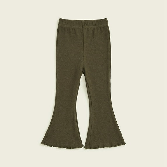 YUNLIUU Toddler Girls Leggings Footless Tights Lace Ruffle Tights Cotton Basic Leggings Knit Ribbed Tights Fall Winter Warm Pants for Birthday Gifts 4-5 Years