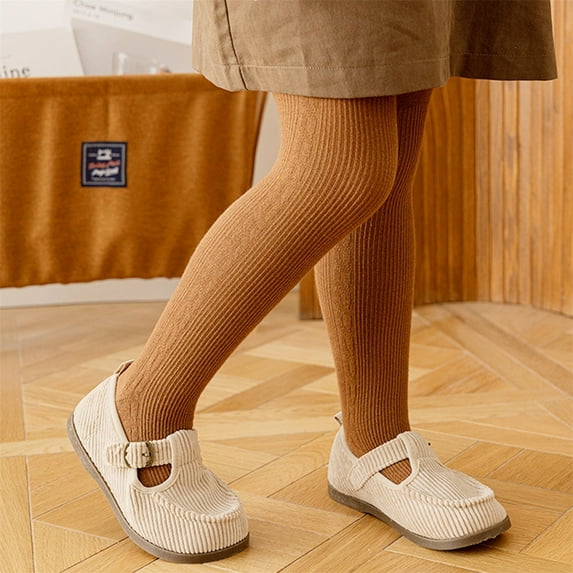 YUNLIUU Little Kids Tights Seamless Toddler Stockings Tights Classic Solid Cotton Footed Tights Warm Thermal Stockings Tights Pantyhose Winter Stocking Pants for Baby Girls 5-6 Years