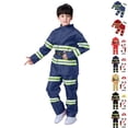 thumbnail image 1 of YUNLIUU Toddler Boys Firefighter Dress up Clothes Kids Halloween Outfit 3-4 Years,3-4 Years,1-Blue, 1 of 8