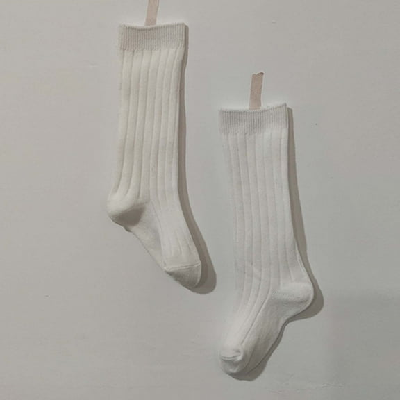 YUNLIUU Toddler Girls Knee High Socks Cotton School Uniform Socks Athletic Sports Soccer Socks Tube Sock Long Tube Stockings for Girls Boys 1-3 Years